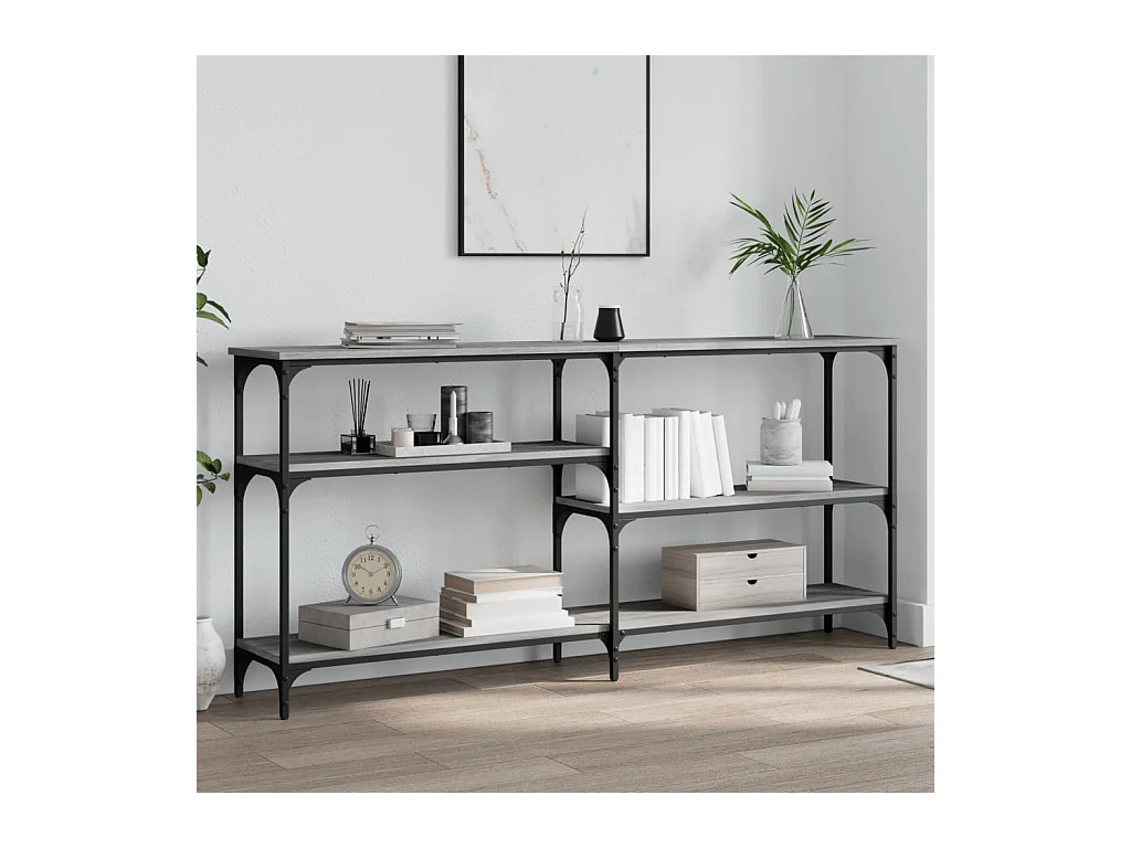 Console sonoma gris 160x29x75 cm bois d'ingénierie OFR70273 BonneVie Meuble
