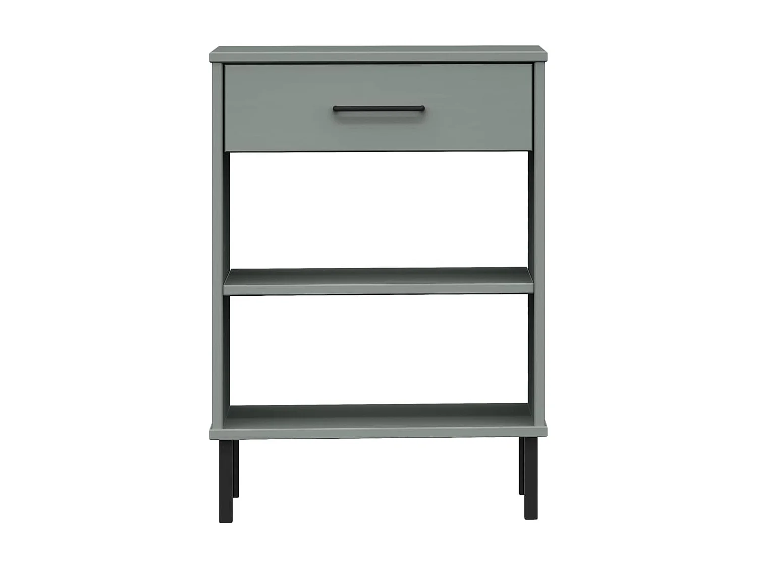 Armoire console avec pieds en métal Gris Bois pin massif OSLO OFR52994 BonneVie Meuble