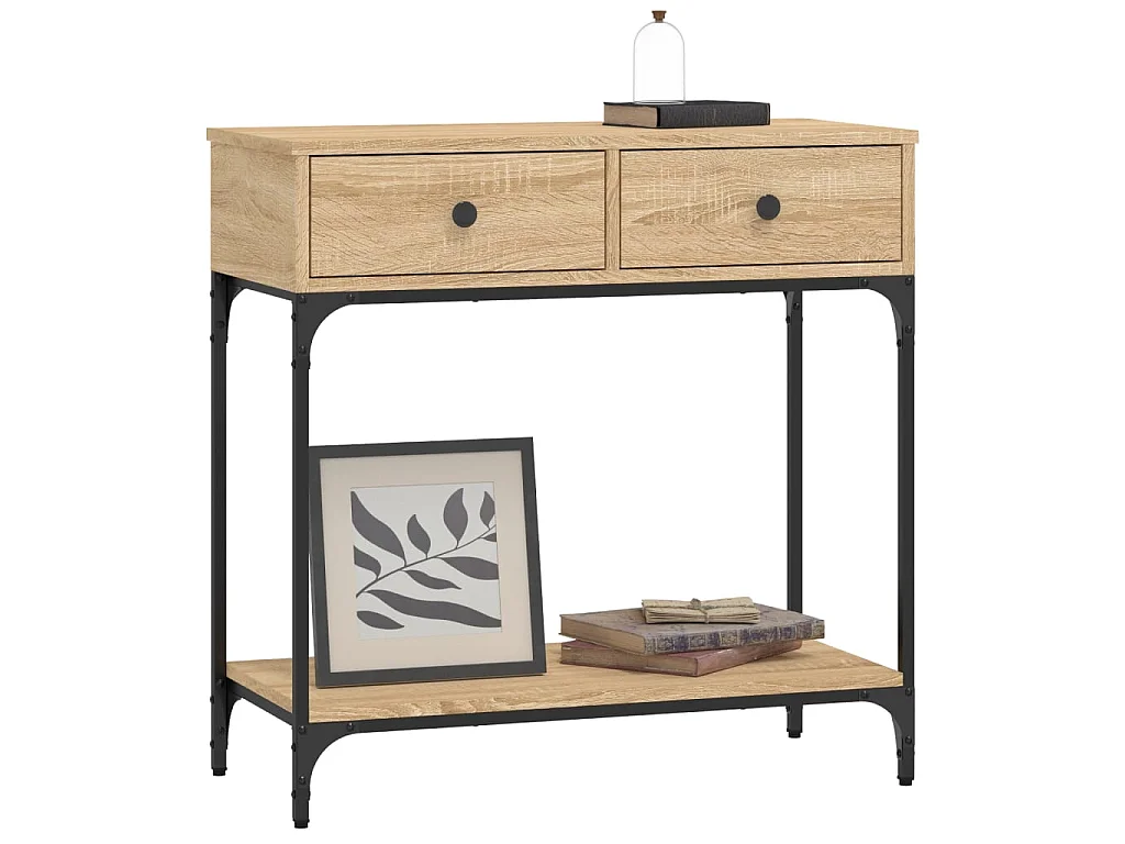 Mesa consola madera de ingeniería roble Sonoma 75x34,5x75 cm ES661796