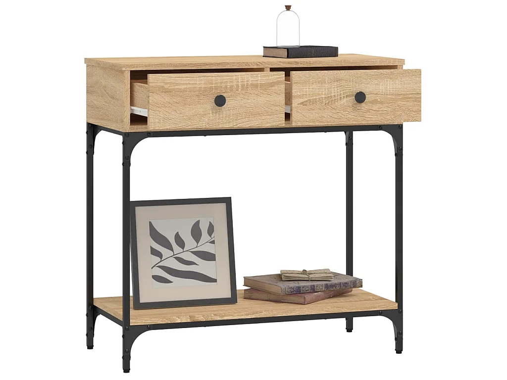 Mesa consola madera de ingeniería roble Sonoma 75x34,5x75 cm ES661796