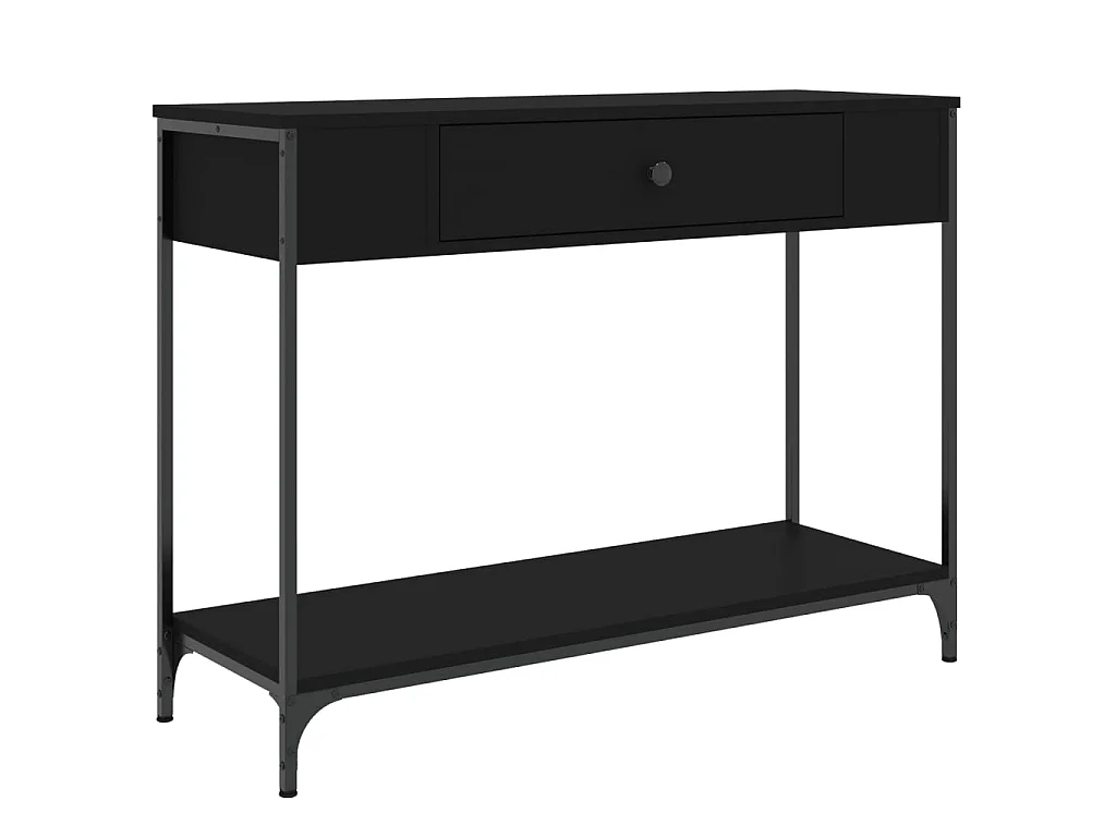 Mesa consola madera de ingeniería negra 100x34,5x75 cm ES191116