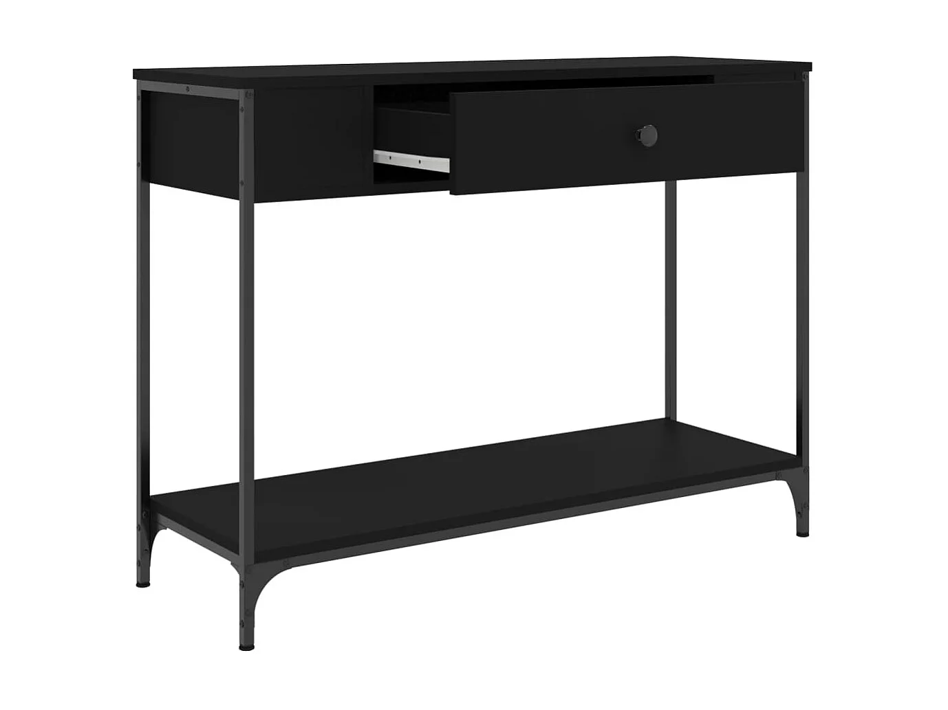 Mesa consola madera de ingeniería negra 100x34,5x75 cm ES191116