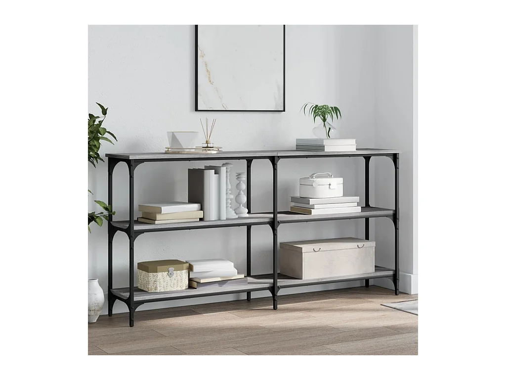 Console sonoma gris 150x29x75 cm bois d'ingénierie OFR26835 BonneVie Meuble