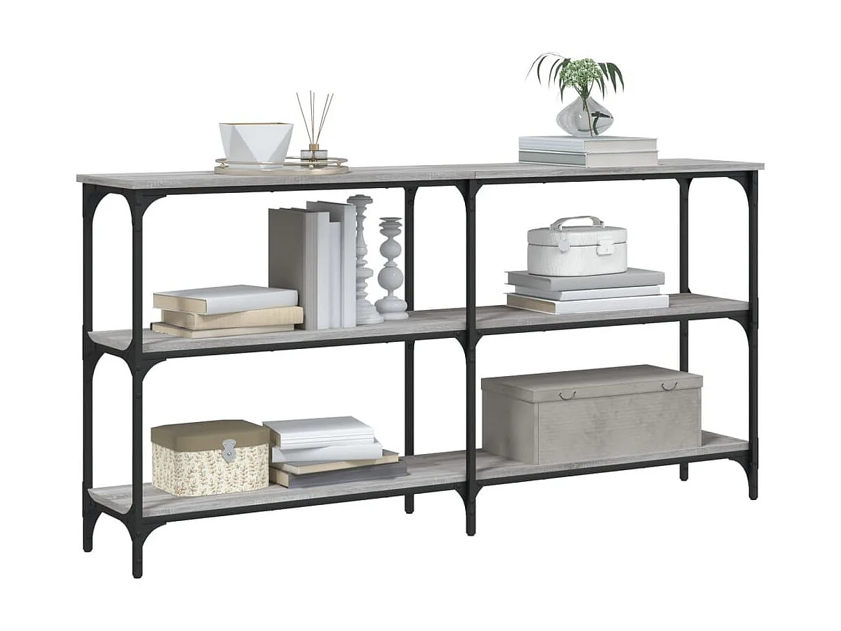 Console sonoma gris 150x29x75 cm bois d'ingénierie OFR26835 BonneVie Meuble