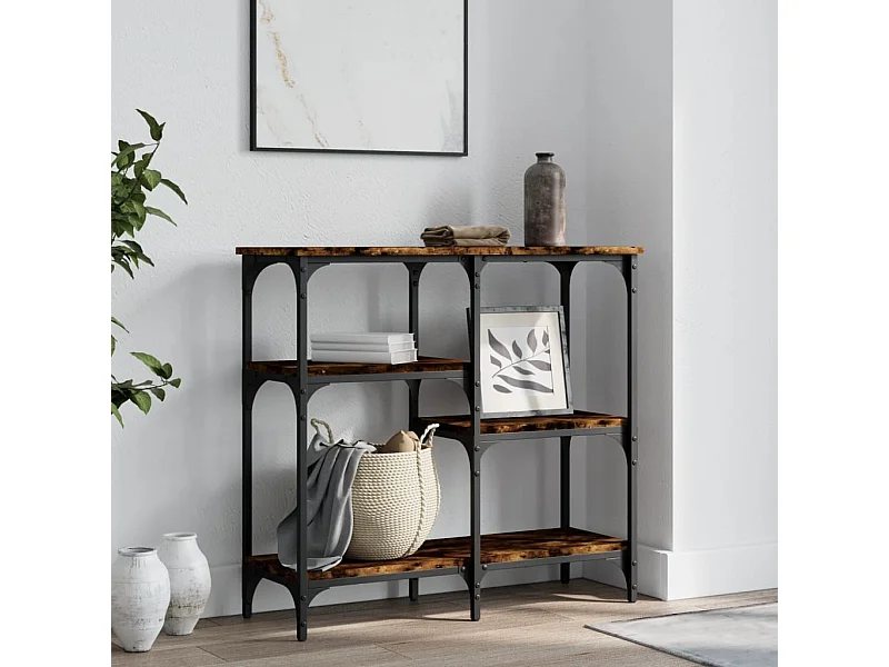 Console chêne fumé 80x29x75 cm bois d'ingénierie OFR52724 BonneVie Meuble