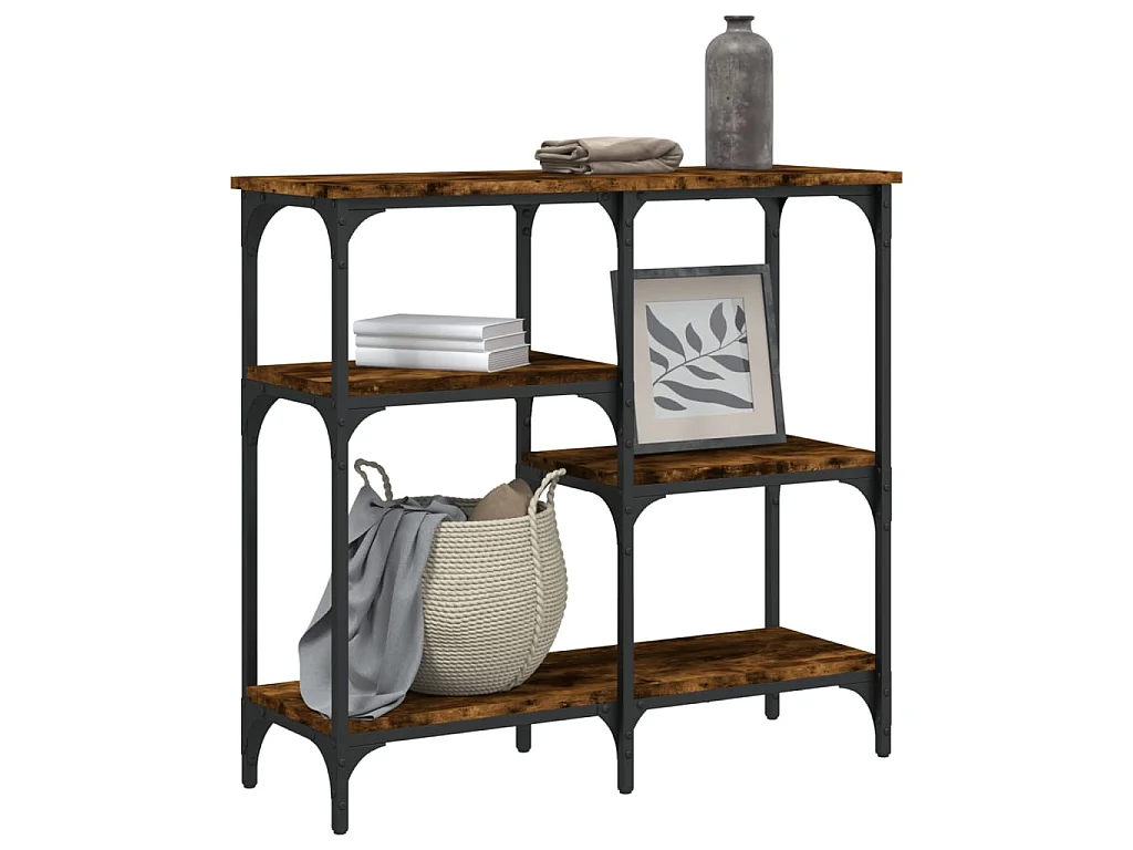 Console chêne fumé 80x29x75 cm bois d'ingénierie OFR52724 BonneVie Meuble