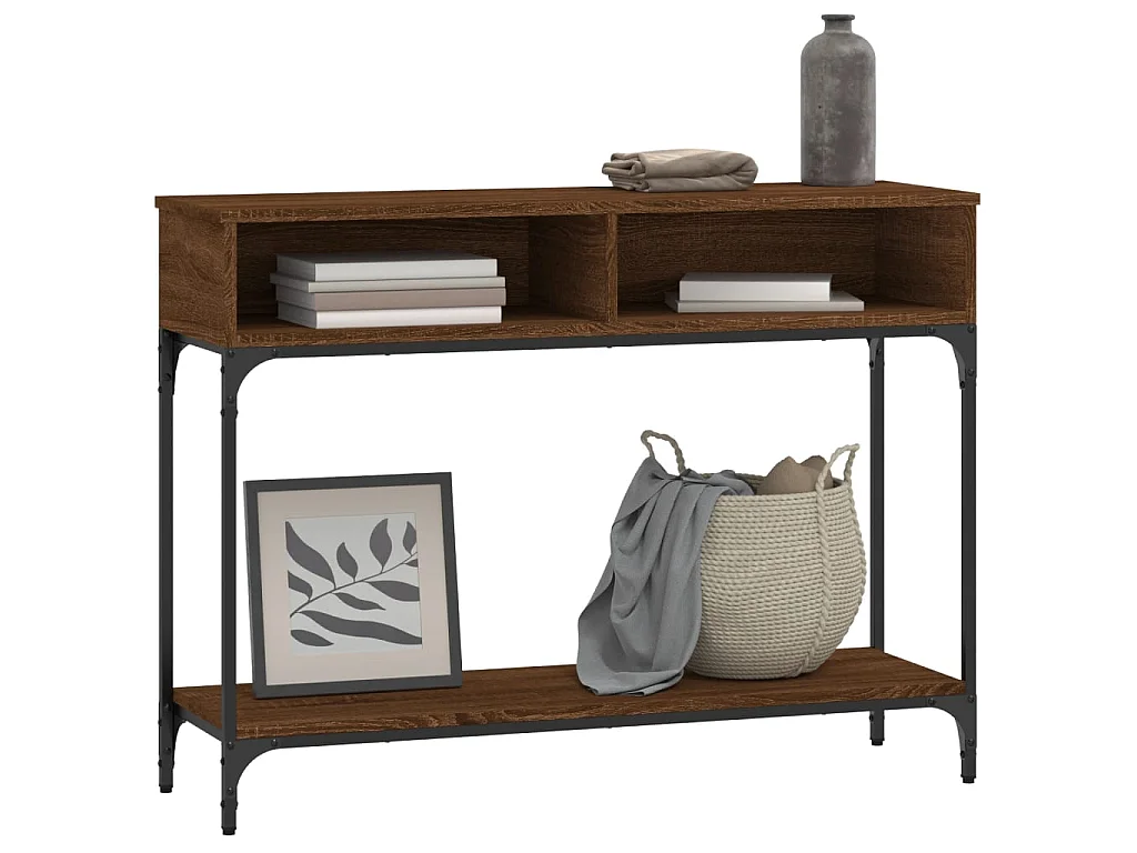 Console chêne marron 100x30,5x75 cm bois d'ingénierie OFR92451 BonneVie Meuble