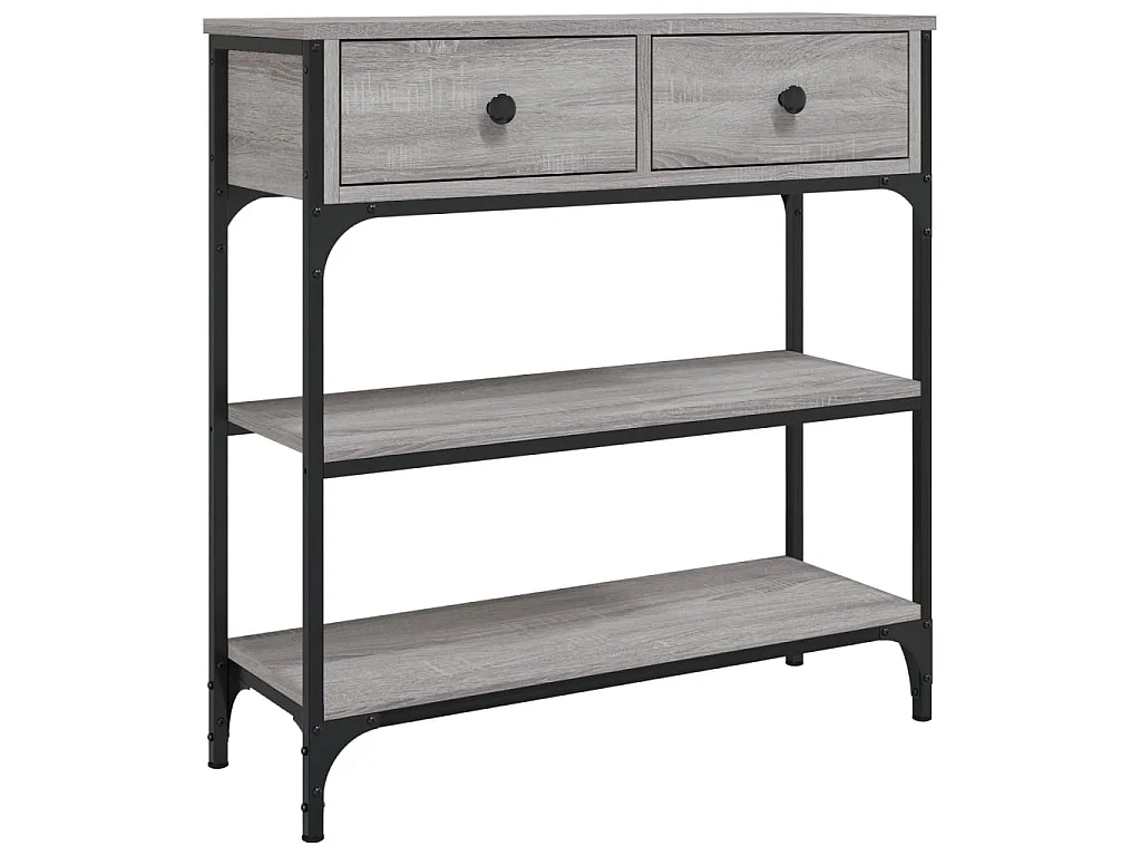 Console sonoma gris 72,5x25x75 cm bois d'ingénierie OFR68621 BonneVie Meuble