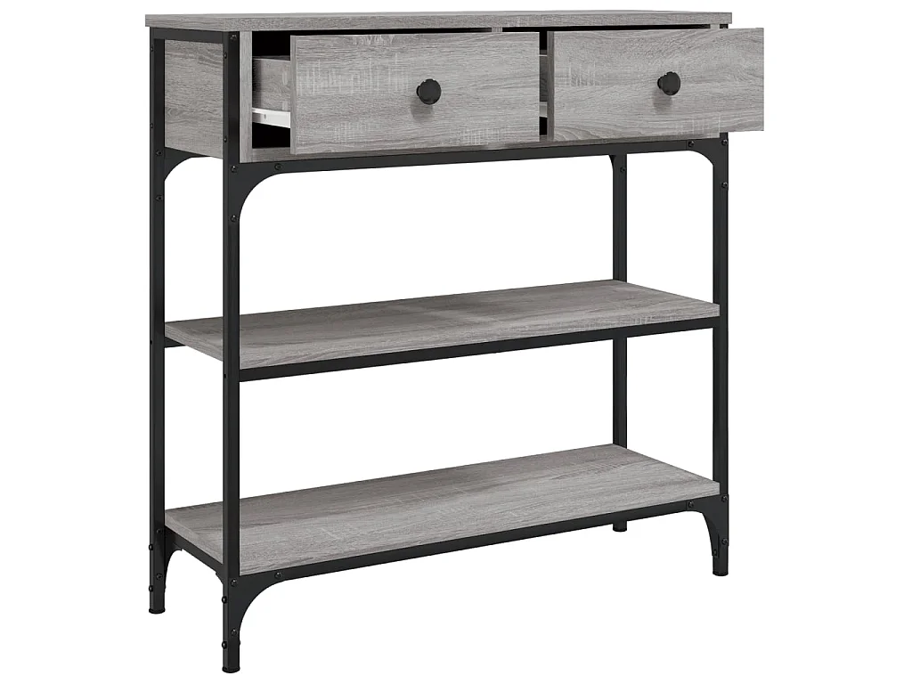 Console sonoma gris 72,5x25x75 cm bois d'ingénierie OFR68621 BonneVie Meuble