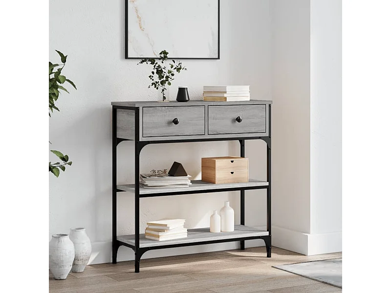 Console sonoma gris 72,5x25x75 cm bois d'ingénierie OFR68621 BonneVie Meuble