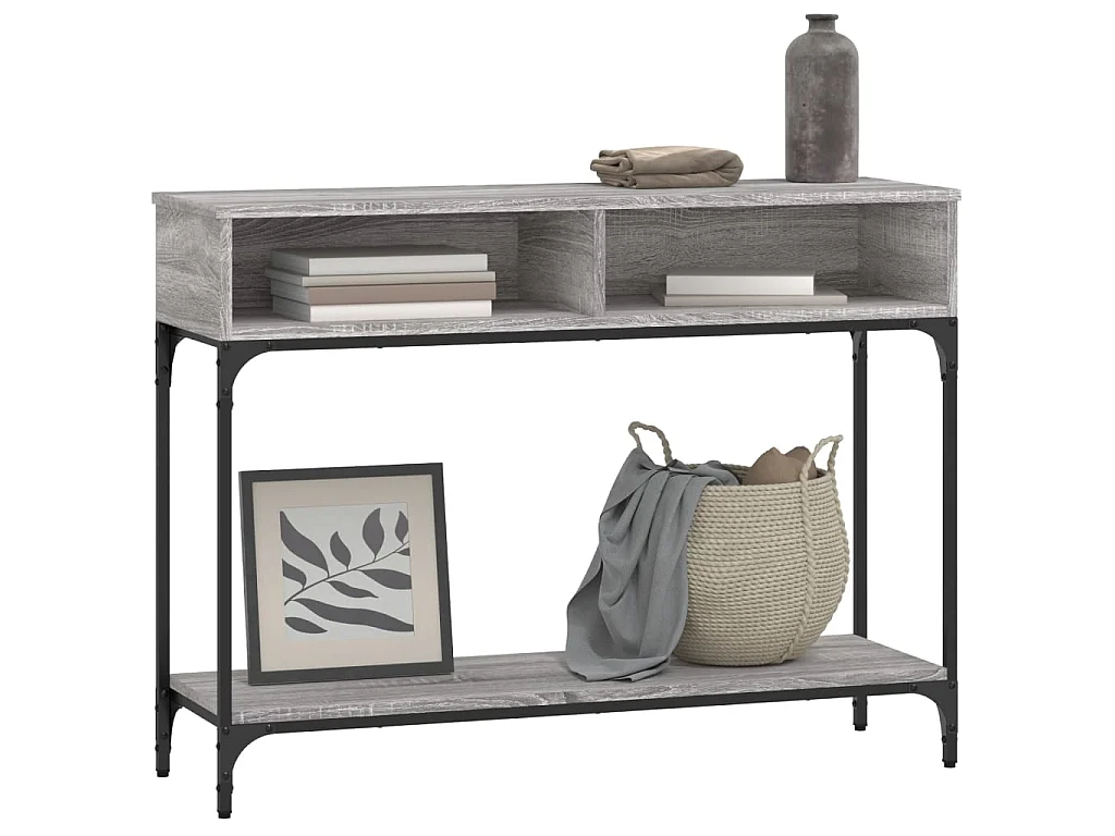Console sonoma gris 100x30,5x75 cm bois d'ingénierie OFR98496 BonneVie Meuble