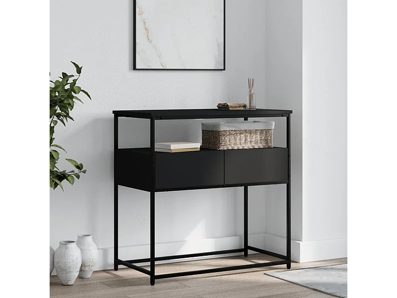 Mesa consola 75x40x75 cm derivados de madeira preto PT664032