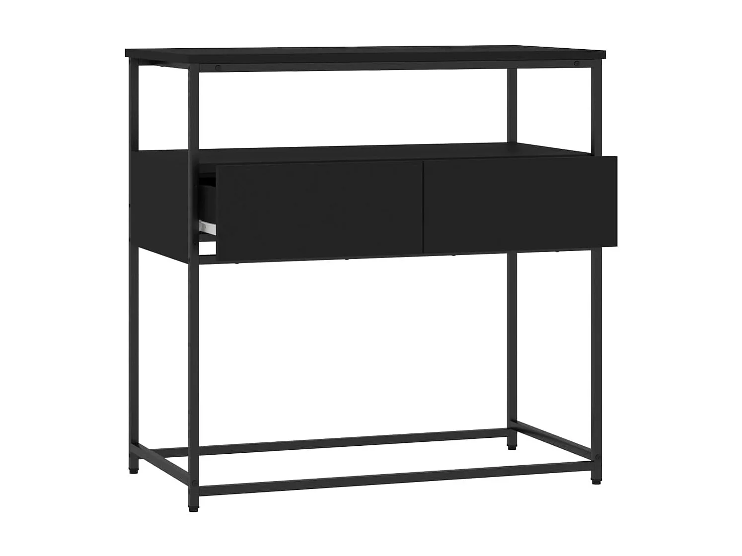 Table console, Table d'entrée pour salon, Bout de canapé, Table d'appoint noir 75x40x75 cm bois d'ingénierie OLQ9492 BonneVie Meuble