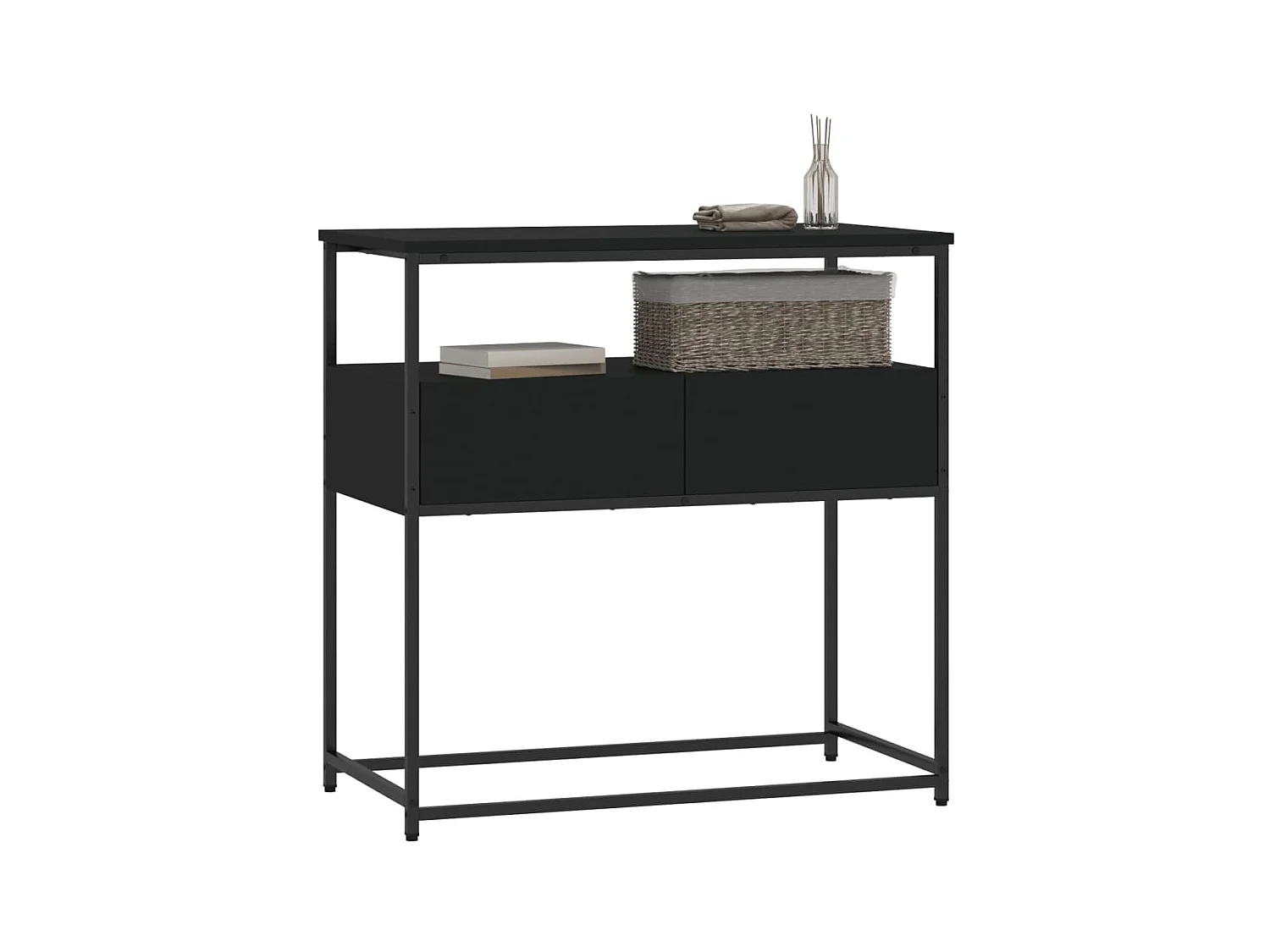 Konsolentisch,Flurtisch Schwarz 75x40x75 cm Holzwerkstoff -gkd692513