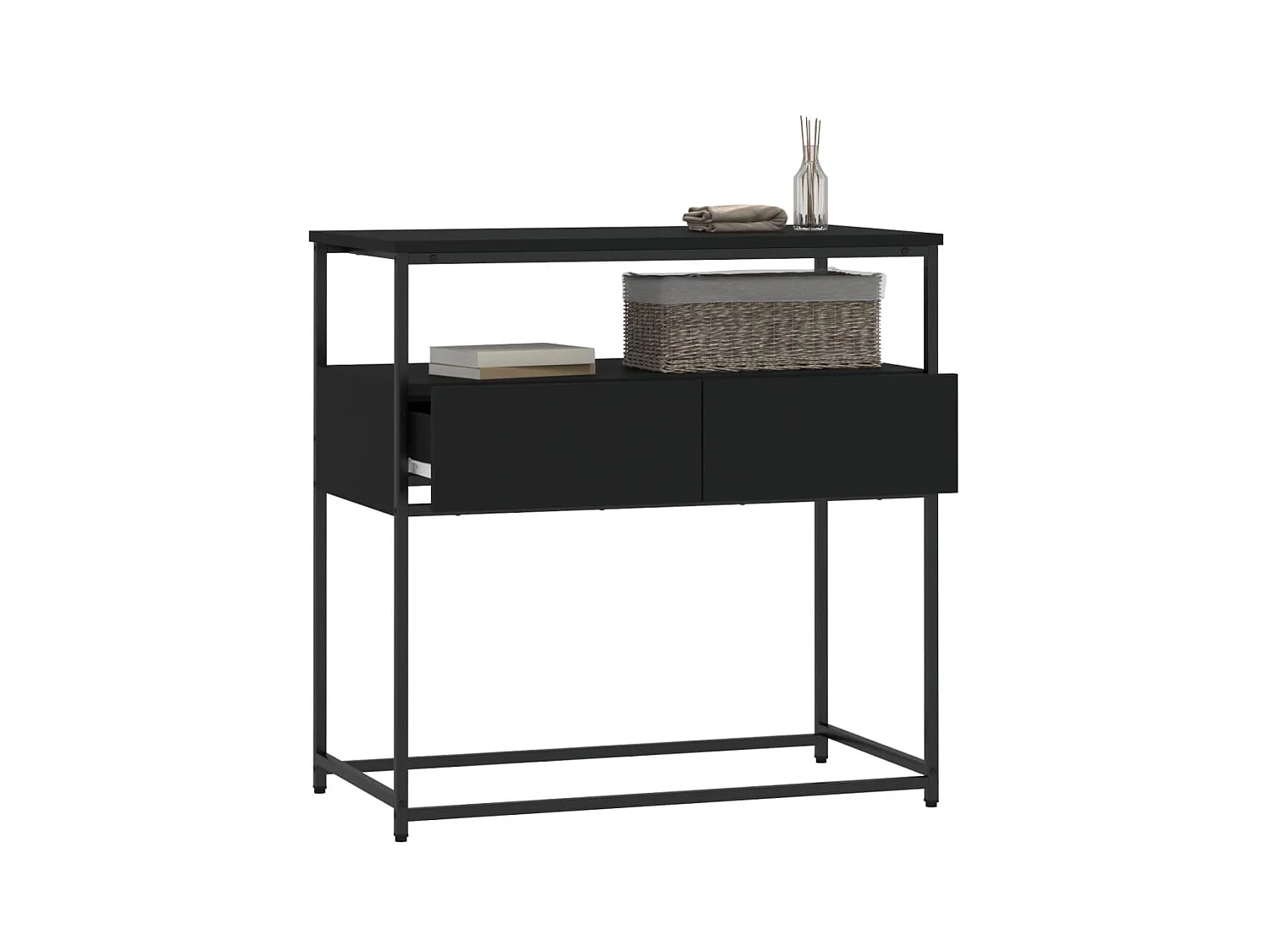 Konsolentisch,Flurtisch Schwarz 75x40x75 cm Holzwerkstoff -gkd692513