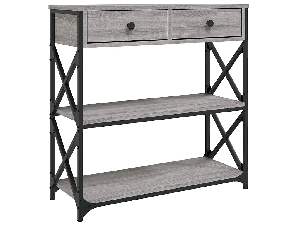 Console sonoma gris 75x28x75 cm bois d'ingénierie OFR76675 BonneVie Meuble