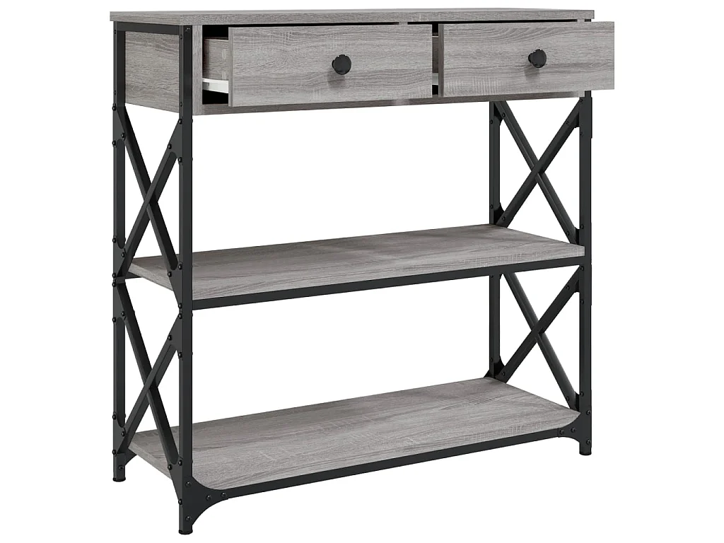 Console sonoma gris 75x28x75 cm bois d'ingénierie OFR76675 BonneVie Meuble