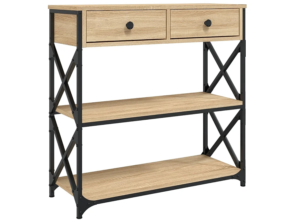 Mesa consola madera de ingeniería roble Sonoma 75x28x75 cm ES662872