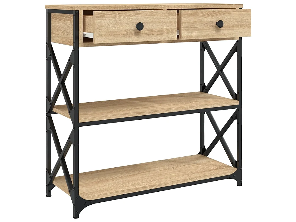 Mesa consola madera de ingeniería roble Sonoma 75x28x75 cm ES662872