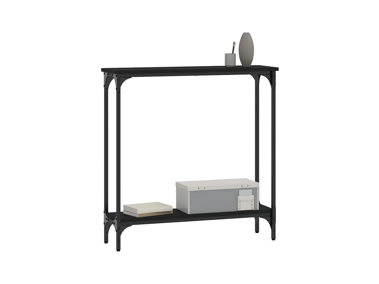 Konsolentisch,Flurtisch Schwarz 75x22,5x75 cm Holzwerkstoff -gkd887395