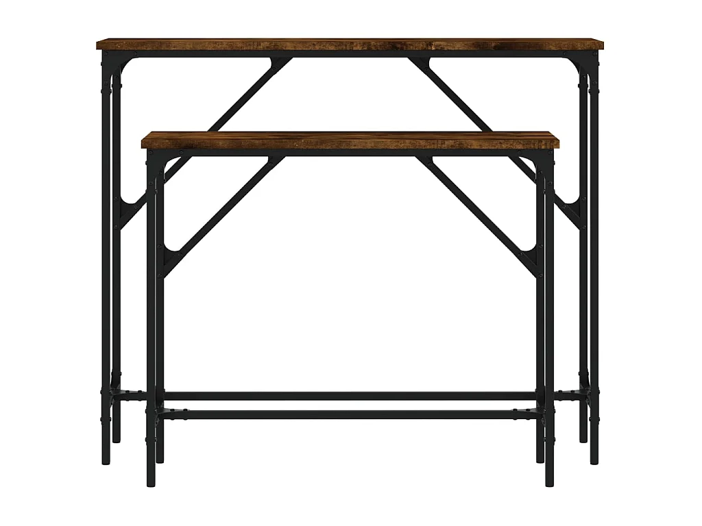 Tables console 2 pcs chêne fumé bois d'ingénierie OFR90080 BonneVie Meuble