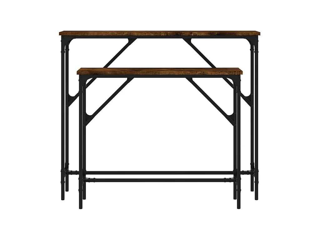 Wandtafels 2 st bewerkt hout gerookt eikenkleurig NL208677