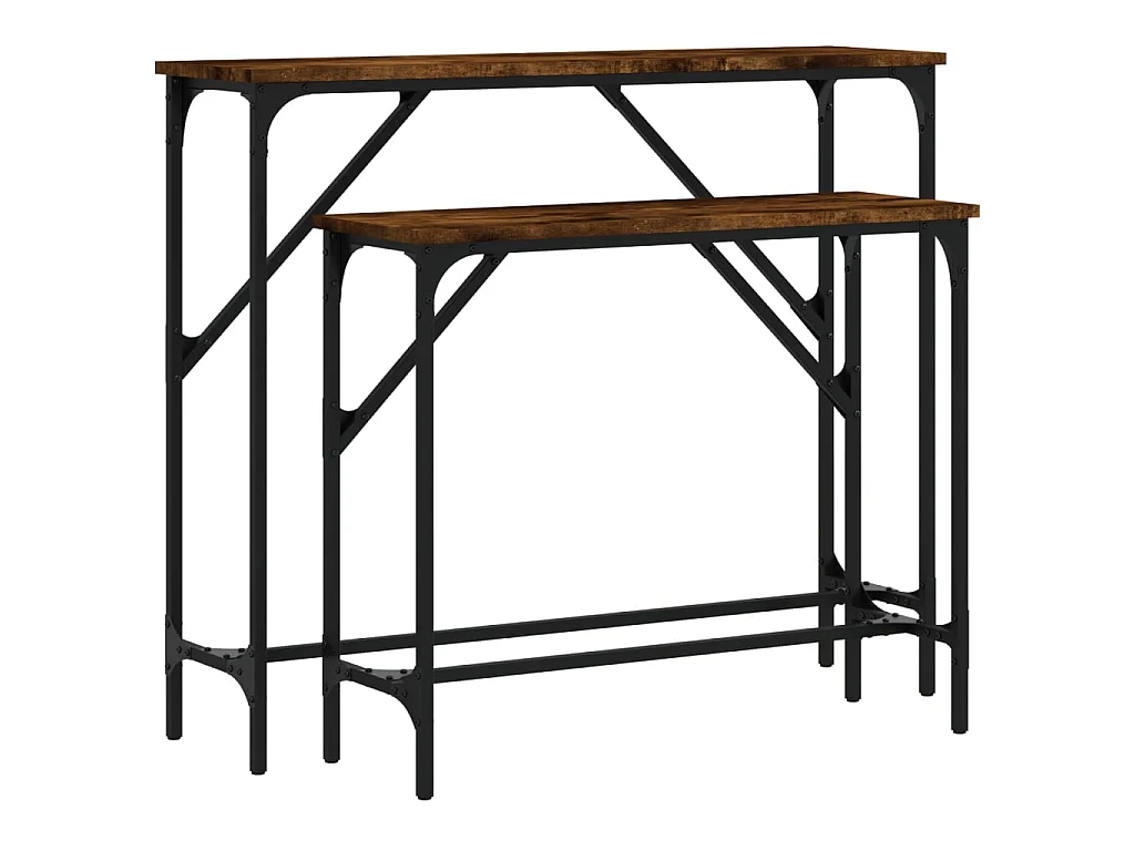 Tables console 2 pcs chêne fumé bois d'ingénierie OFR90080 BonneVie Meuble