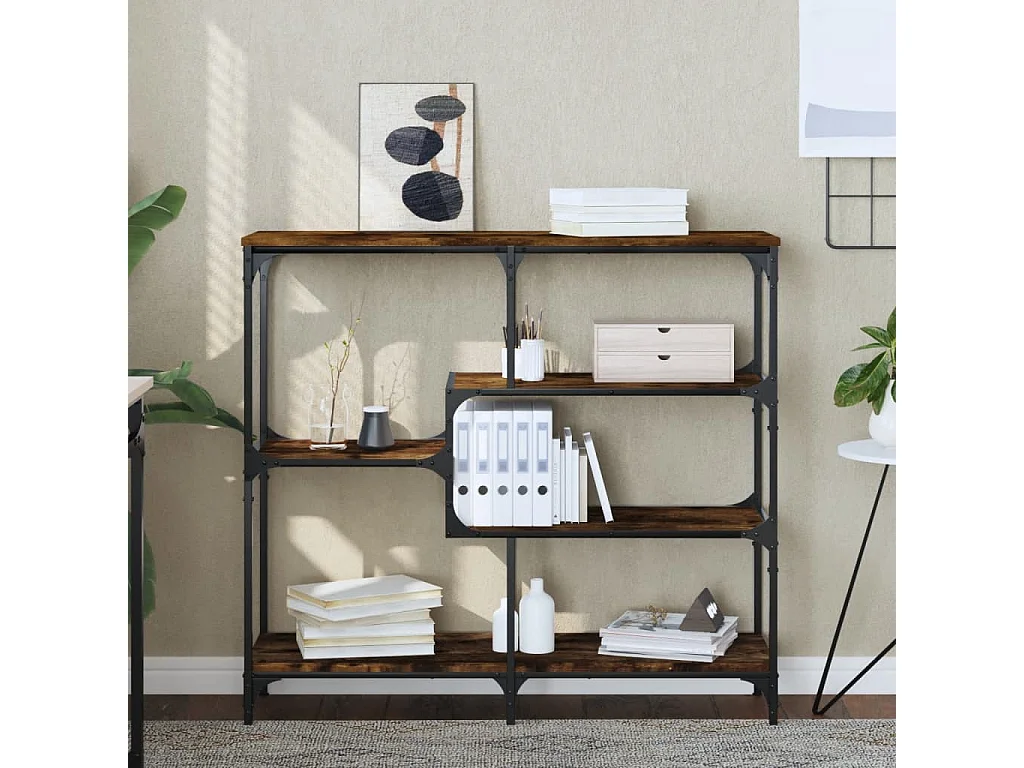 Console chêne fumé 103x32x95 cm bois d'ingénierie OFR70970 BonneVie Meuble