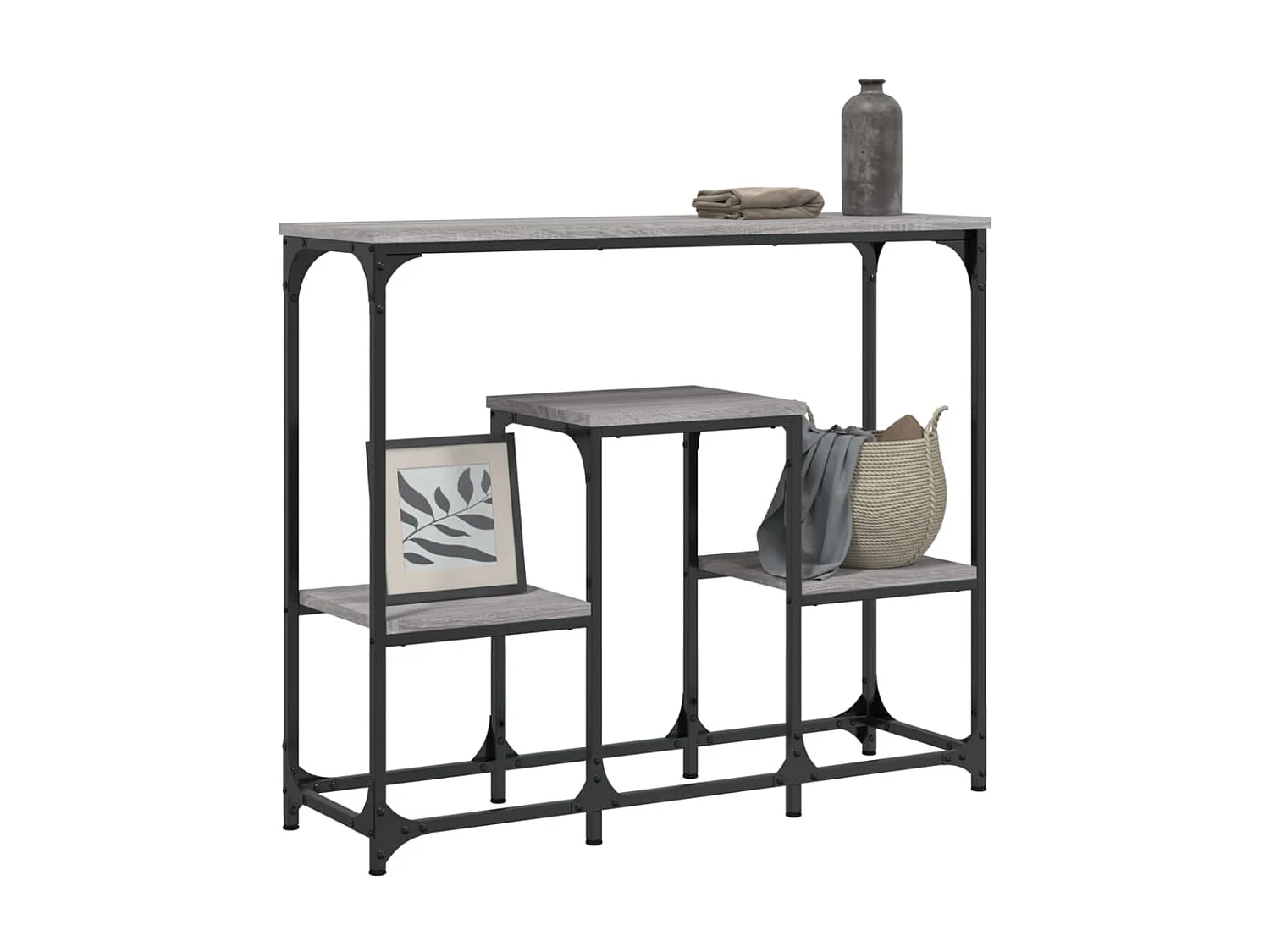 Mesa consola madera de ingeniería gris Sonoma 89,5x28x76 cm ES964172