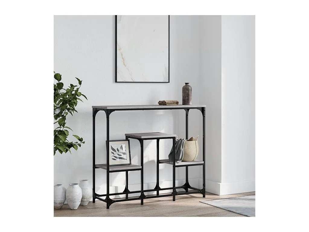 Console sonoma gris 89,5x28x76 cm bois d'ingénierie OFR78242 BonneVie Meuble