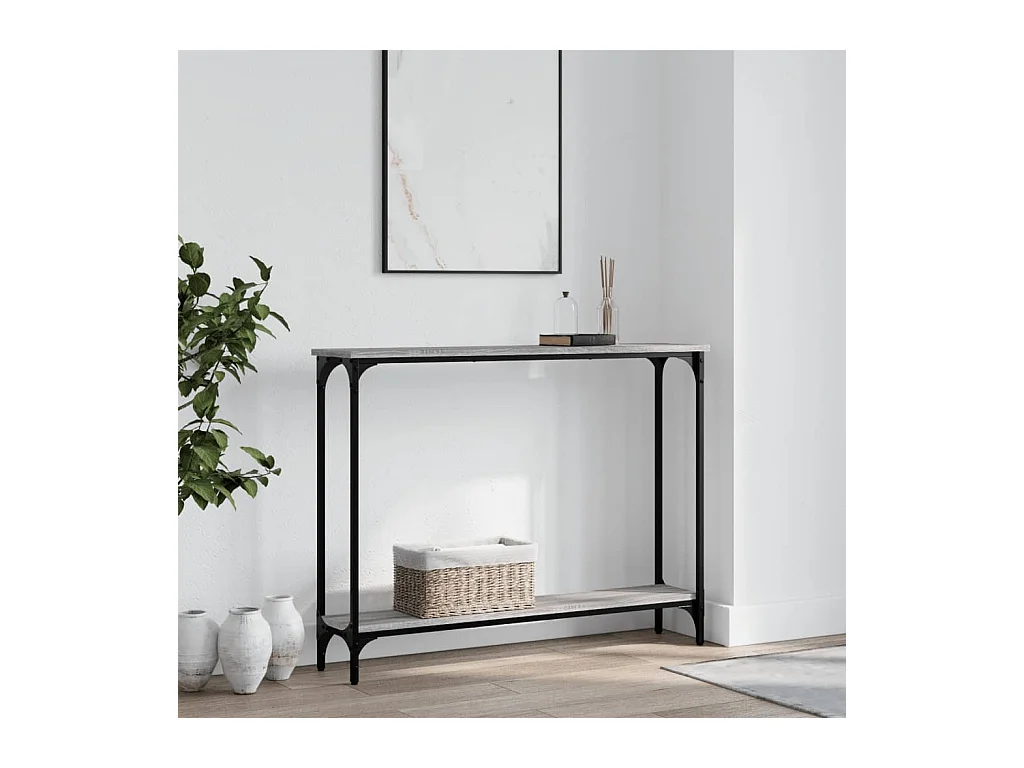 Console sonoma gris 100x22,5x75 cm bois d'ingénierie OFR43063 BonneVie Meuble