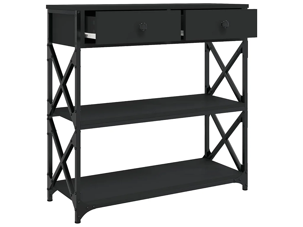 Konsolentisch,Flurtisch Schwarz 75x28x75 cm Holzwerkstoff -gkd343108
