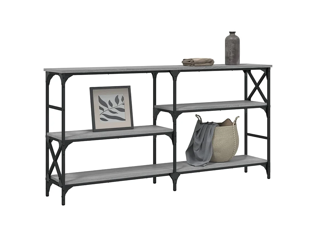 Console sonoma gris 150x29x76,5 cm bois d'ingénierie OFR65519 BonneVie Meuble