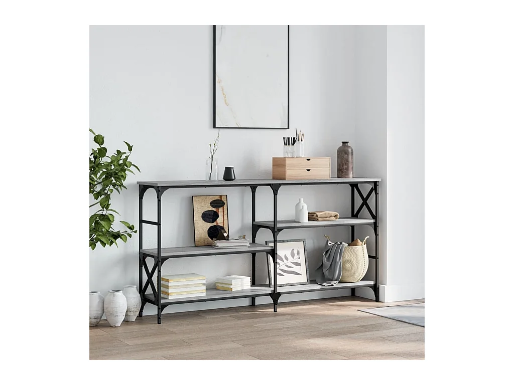 Console sonoma gris 150x29x76,5 cm bois d'ingénierie OFR65519 BonneVie Meuble