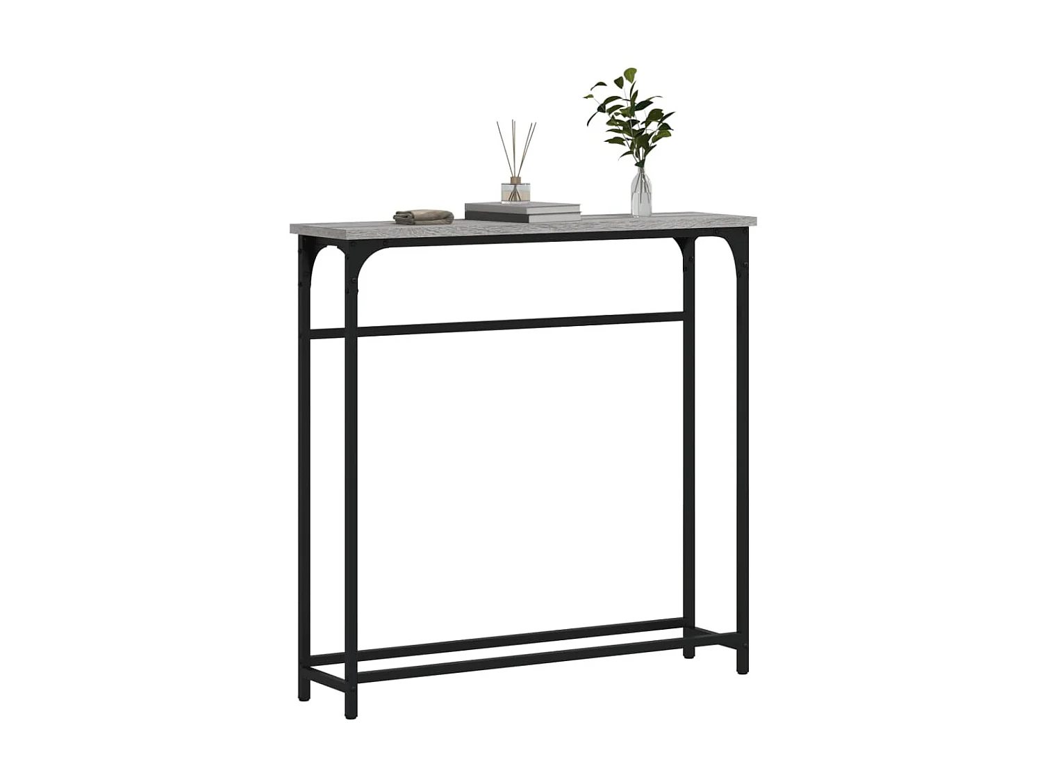 Console sonoma gris 75x19,5x75 cm bois d'ingénierie OFR57007 BonneVie Meuble