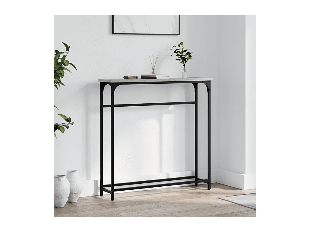 Console sonoma gris 75x19,5x75 cm bois d'ingénierie OFR57007 BonneVie Meuble