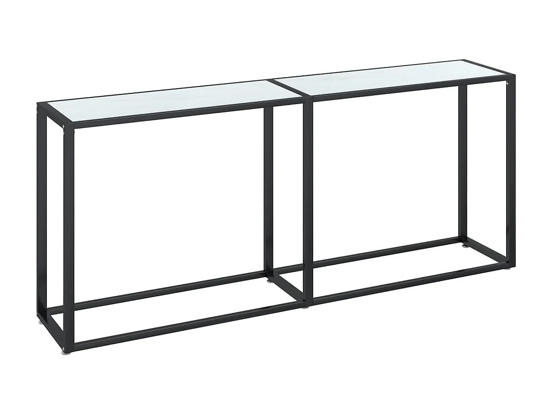 Console Marbre blanc 180x35x75,5 cm Verre trempé OFR96165 BonneVie Meuble