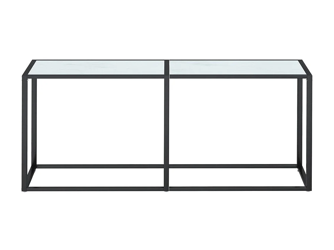 Console Marbre blanc 180x35x75,5 cm Verre trempé OFR96165 BonneVie Meuble