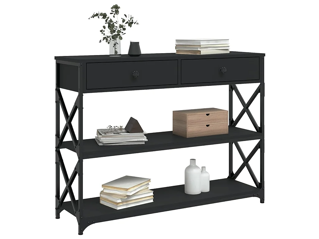 Konsolentisch,Flurtisch Schwarz 100x28x75 cm Holzwerkstoff -gkd986801