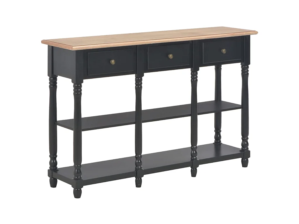 Console noir 110x30x76 cm bois d'ingénierie OFR91493 BonneVie Meuble