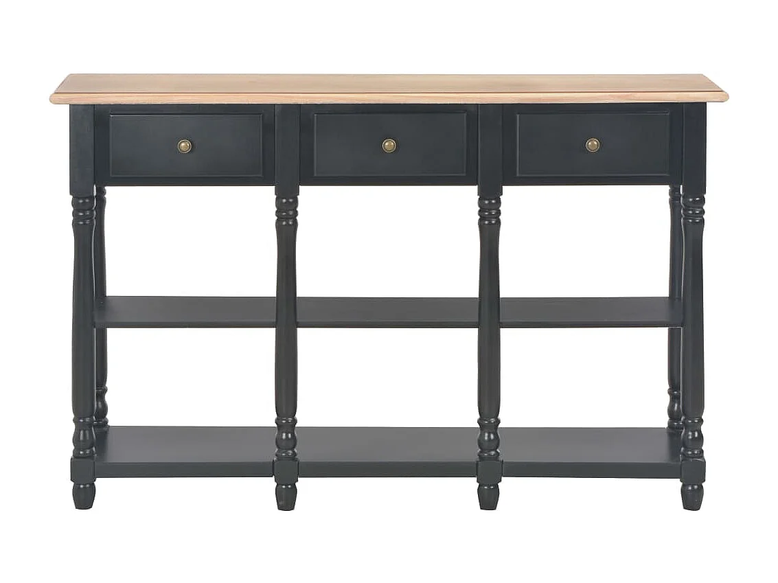 Console noir 110x30x76 cm bois d'ingénierie OFR91493 BonneVie Meuble