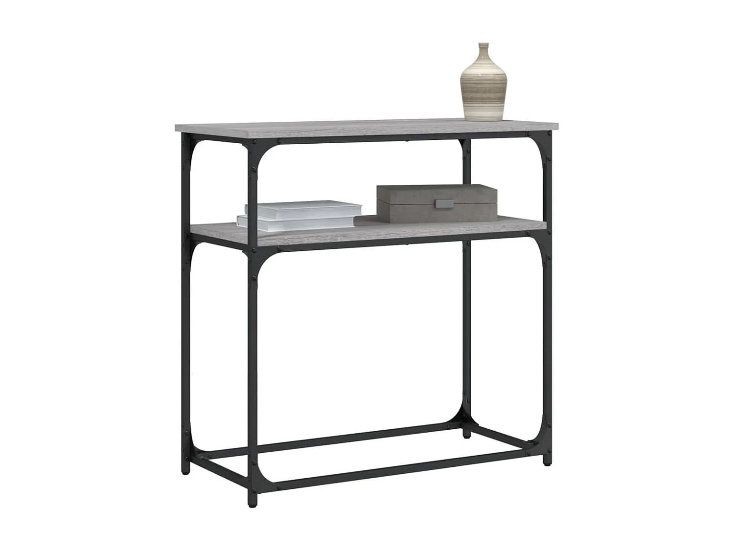 Console sonoma gris 75x35,5x75 cm bois d'ingénierie OFR21142 BonneVie Meuble