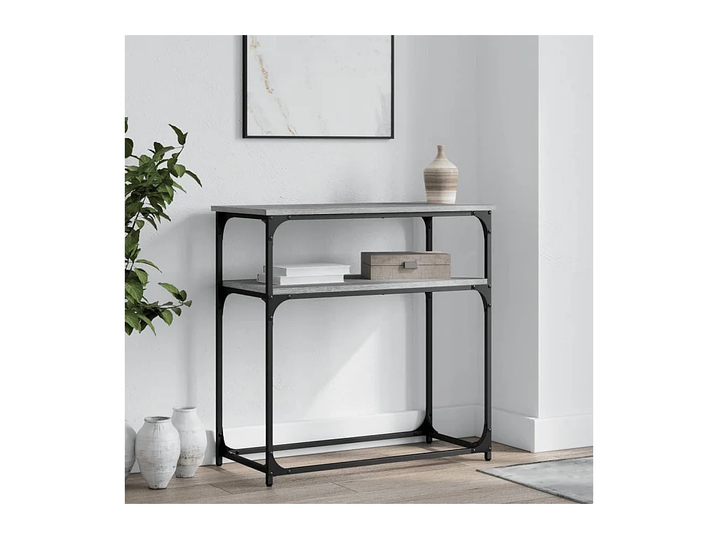 Console sonoma gris 75x35,5x75 cm bois d'ingénierie OFR21142 BonneVie Meuble