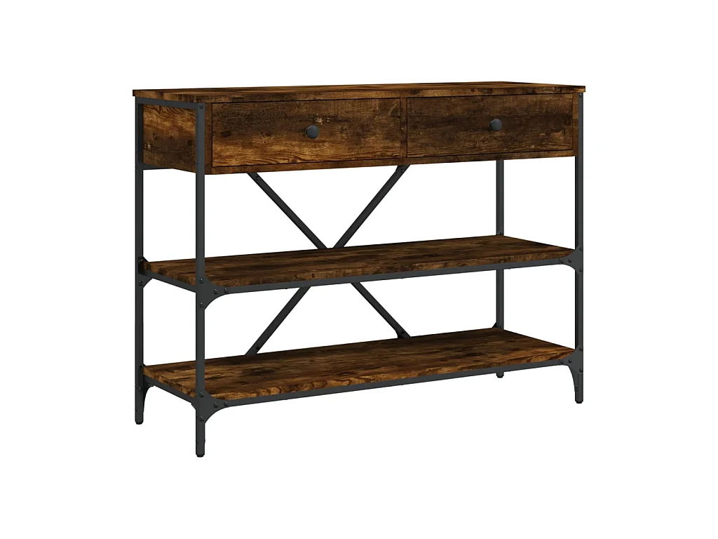 Konsolentisch,Flurtisch mit Schubladen und Ablagen Räuchereiche -gkd20564