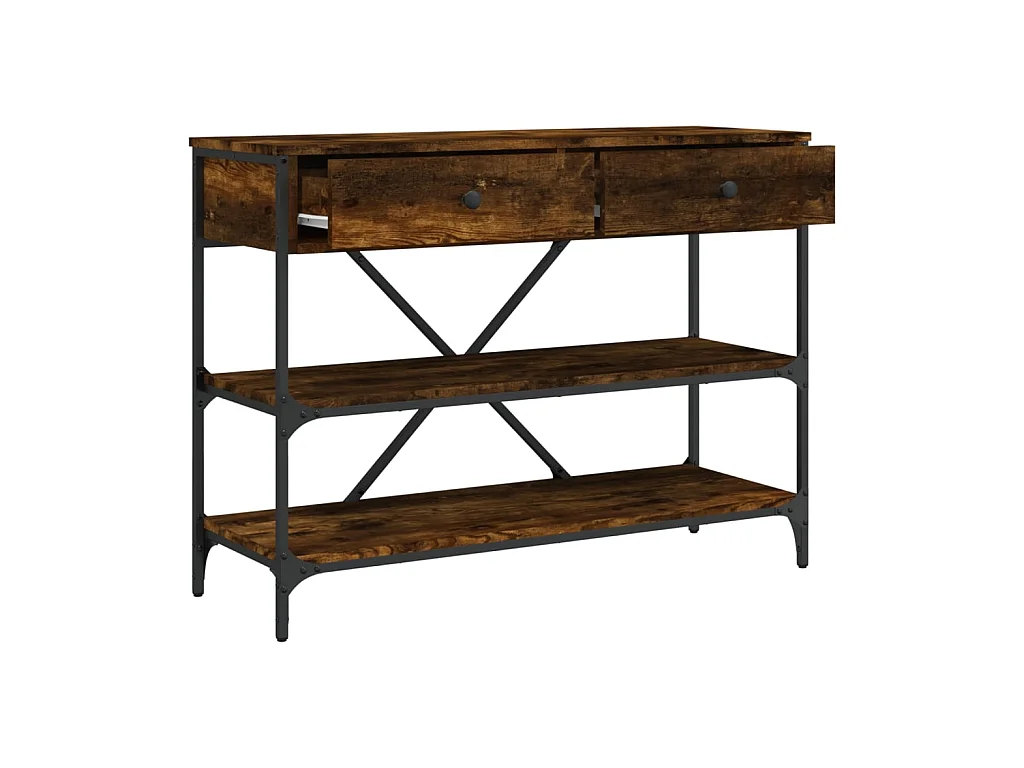 Konsolentisch,Flurtisch mit Schubladen und Ablagen Räuchereiche -gkd20564