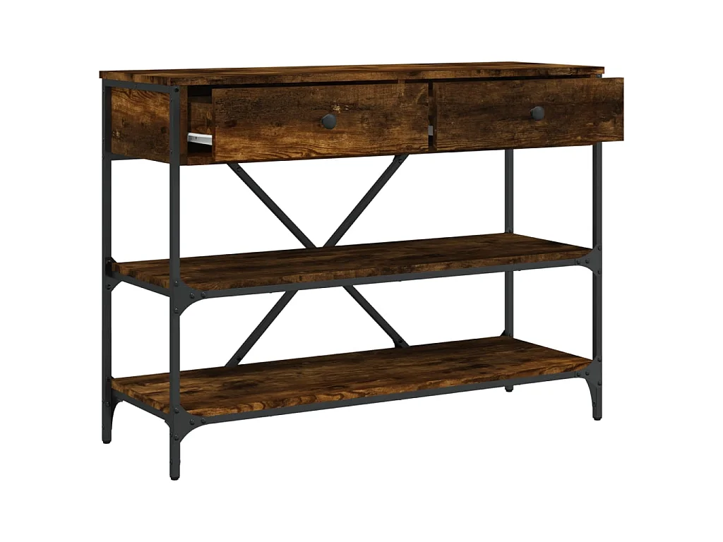 Konsolentisch,Flurtisch mit Schubladen und Ablagen Räuchereiche -gkd20564