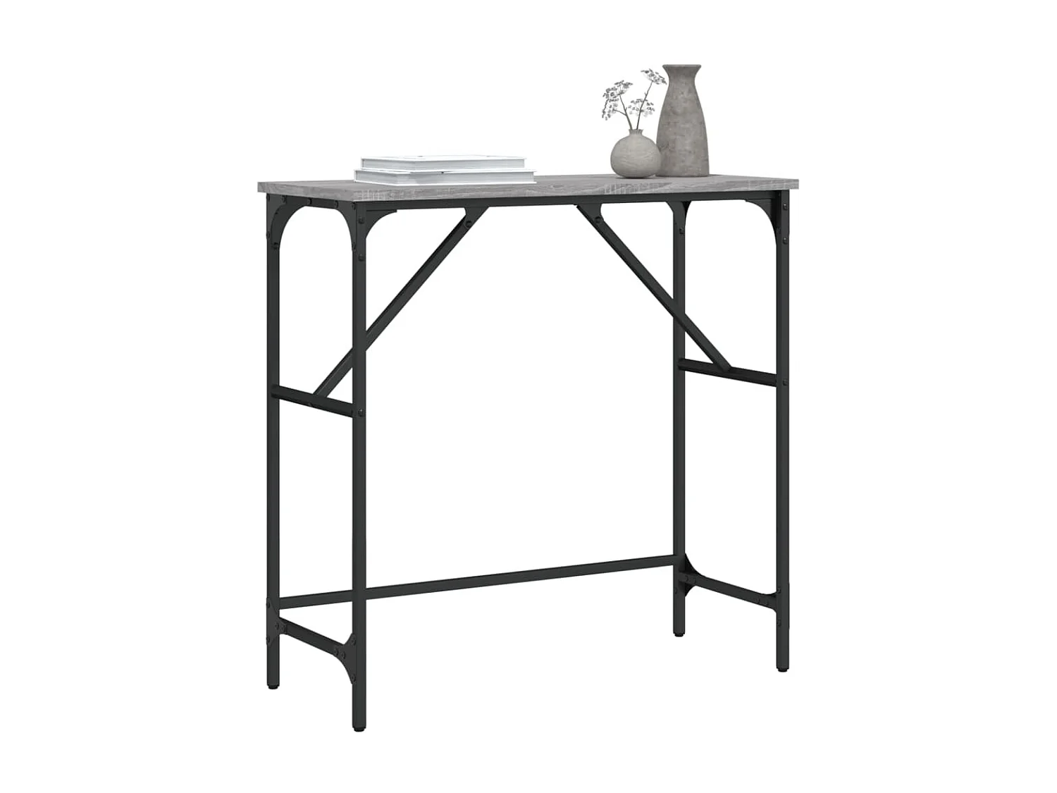 Console sonoma gris 75x32x75 cm bois d'ingénierie OFR60061 BonneVie Meuble