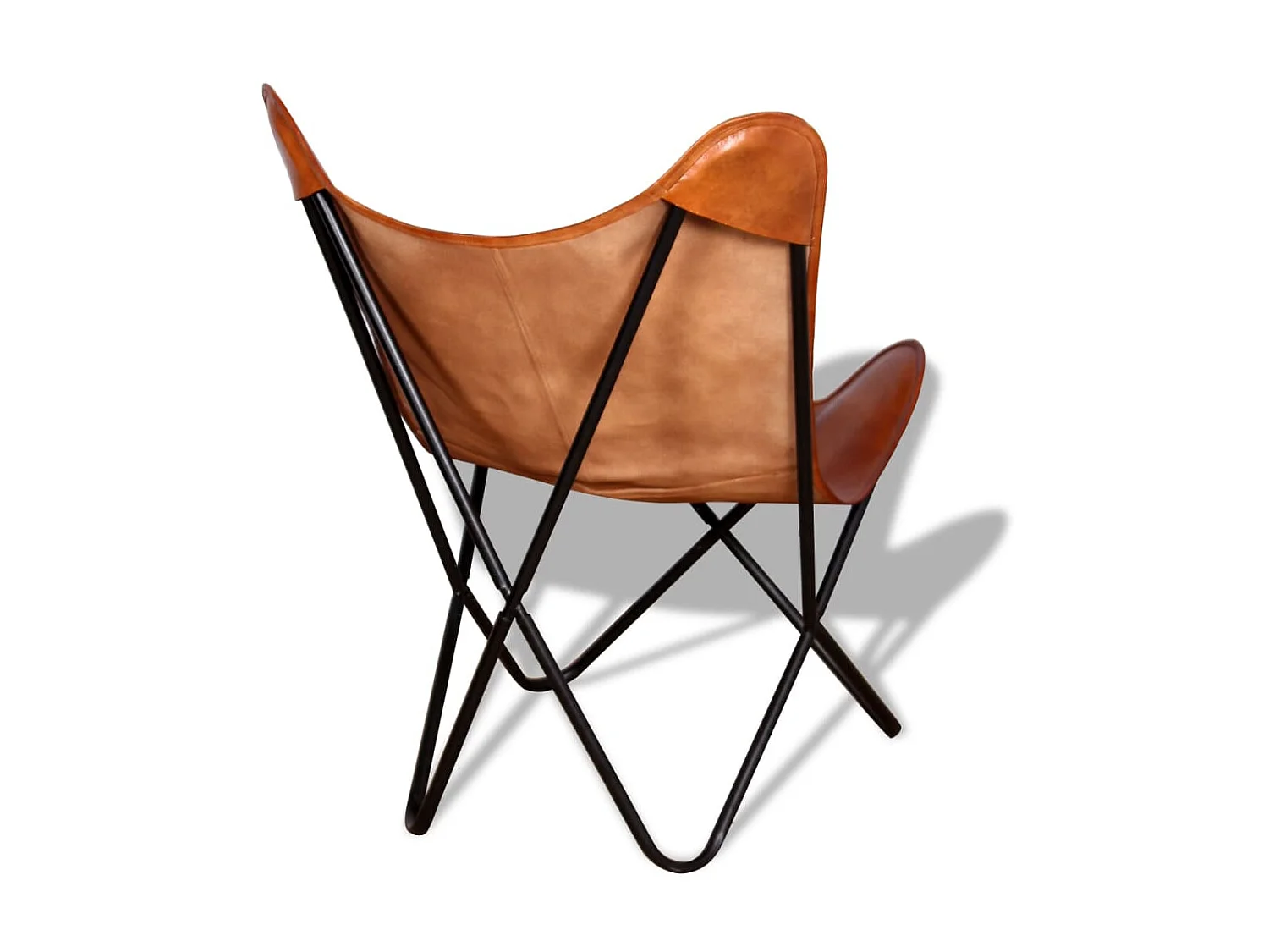 Chaise papillon Marron Cuir véritable OFR98522 BonneVie Meuble