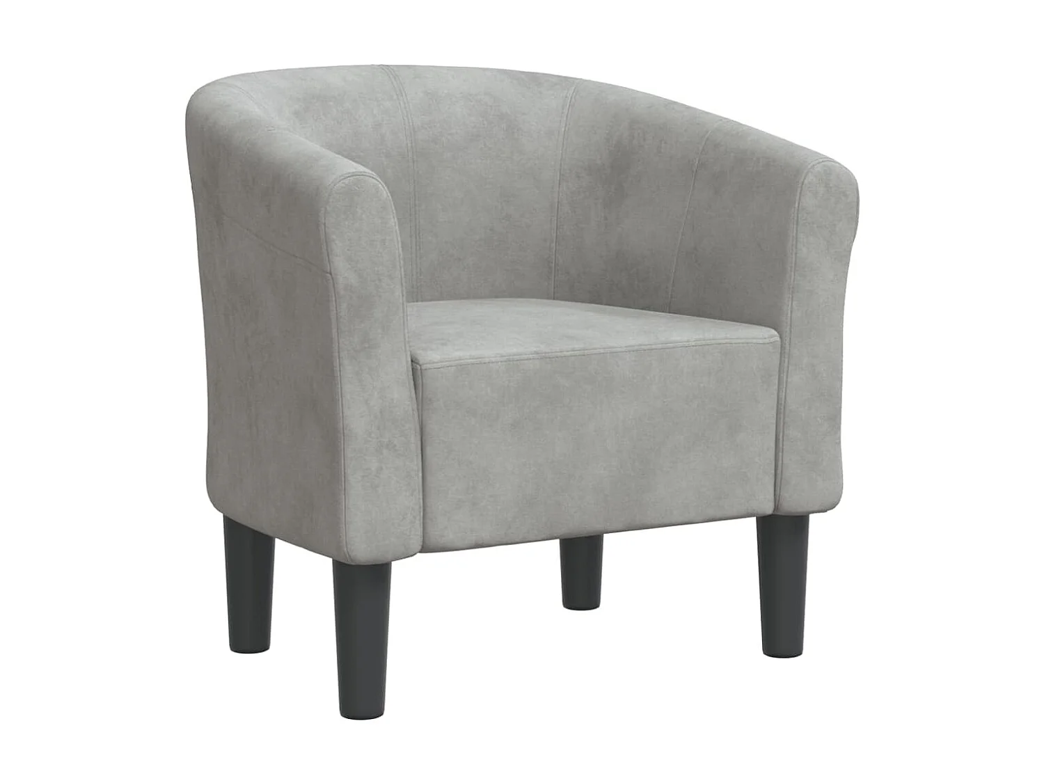 Fauteuil cabriolet moderne gris clair velours SEF45204