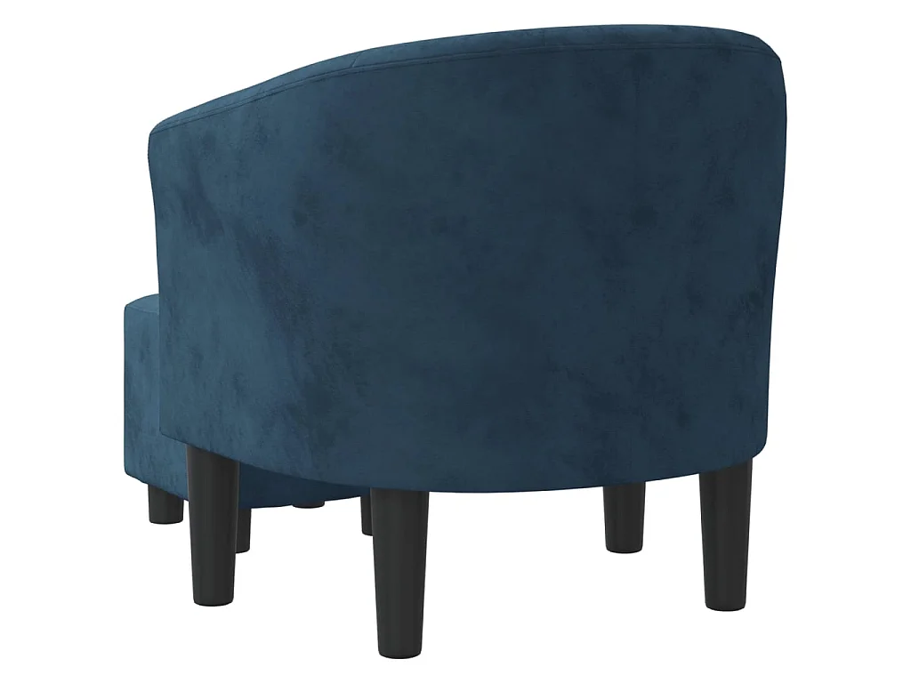 Fauteuil cabriolet avec repose-pied bleu foncé velours SEF29873